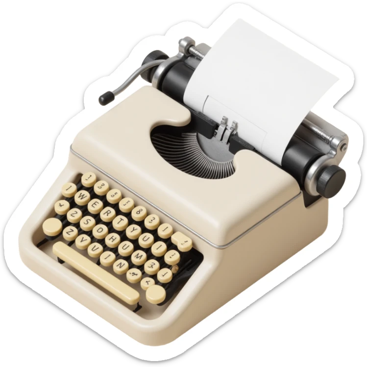 ivory typewriter sticker