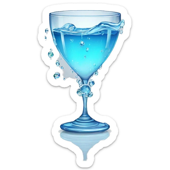 Cup of water poured into a beautiful bejeweled glass  sticker