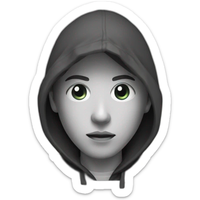 A head of a youth with a hood, only the head not the bust sticker