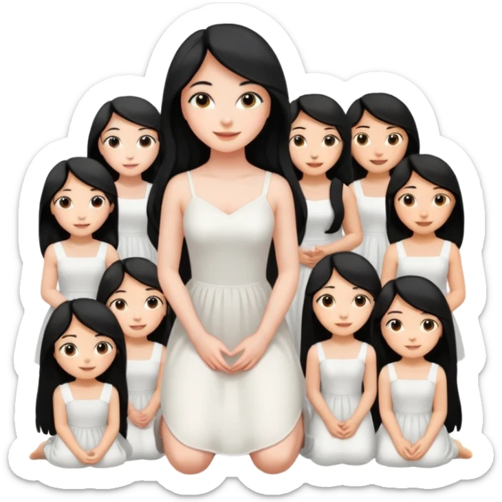 Beautiful girl knelt down by the grace of other women sticker