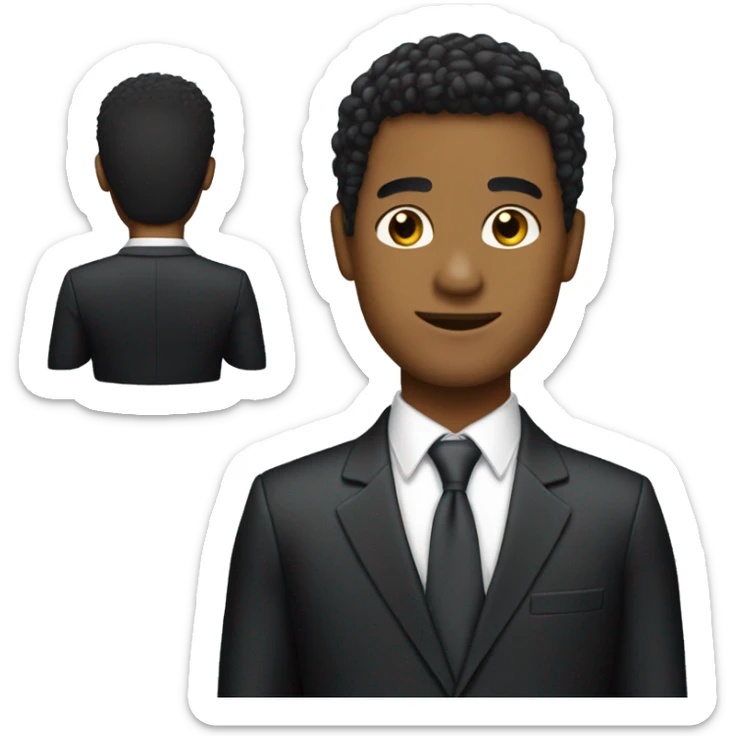 the emoji must be a light skinned black male in a suit with a high top hair cut like the 90s sticker