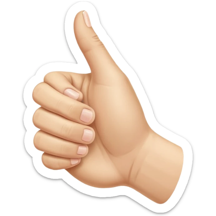 a hand with a sixth digit, which is a thumb on the outside of the pinky finger. It is making a thumbs up sign in both the up and down directions sticker