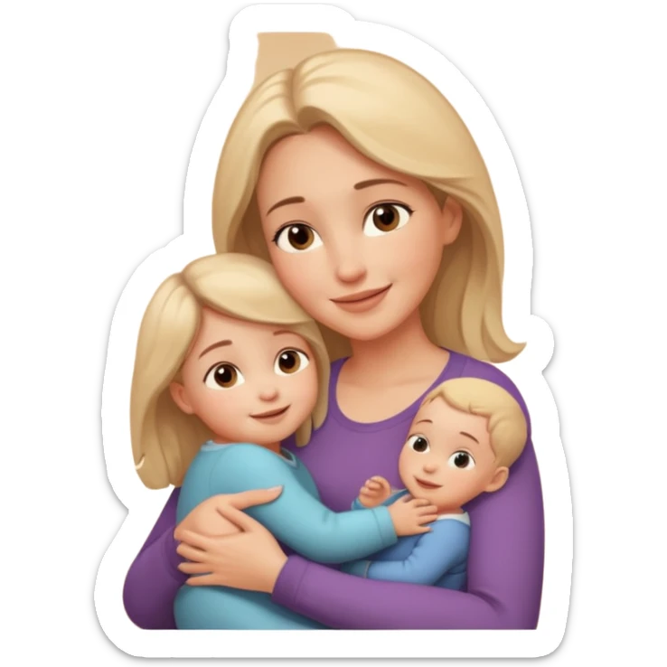 A loving mother holding her young child in her arms, warm natural light coming through a window, soft smile, emotional connection, candid moment, realistic photography, shallow depth of field, high resolution, warm tones
 sticker