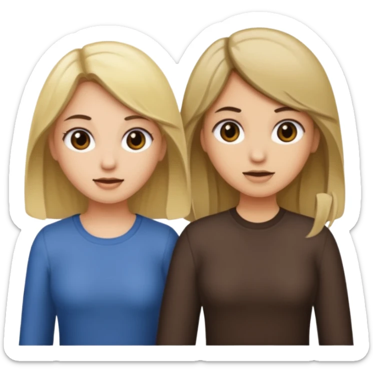 bestiess one with dark brown hair and one with dirty blonde hair sticker