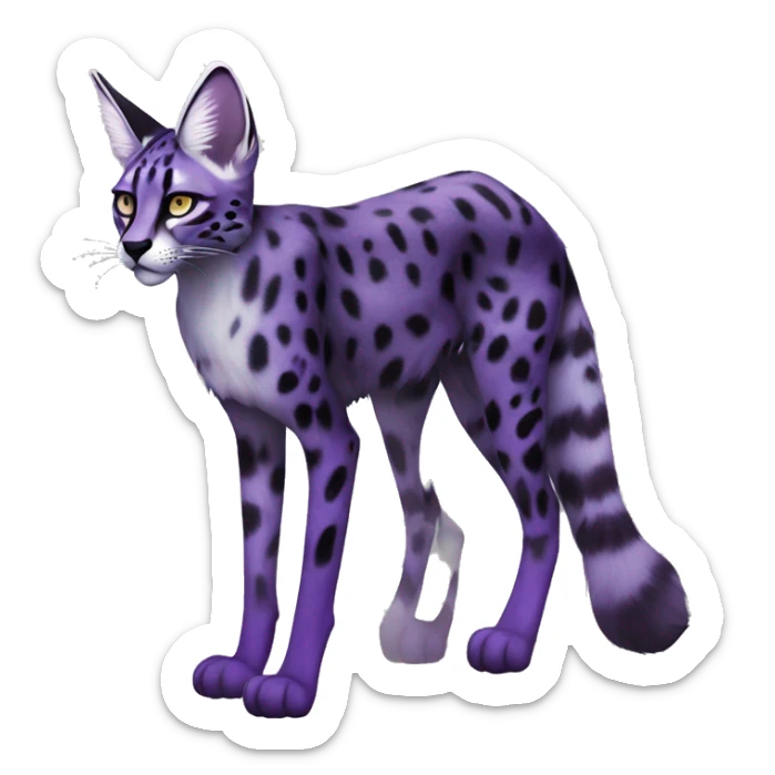 Epic Edgy Black Purple White ethereal Serval-Fionbri-Vernid full body sticker