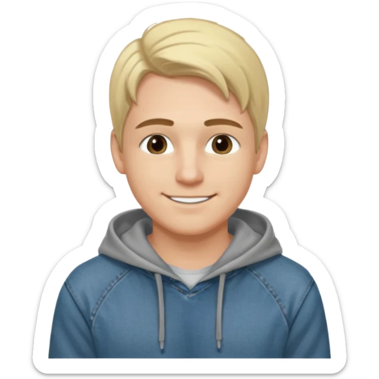 Kjekk mann (lys i huden) som har pynta seg. Har på seg Jeans og grå hette genser og håret skal være  midtskill og fargen på håret er blondt. Litt øyevipper men ikke mye og litt mørke brun. Skal se HOT Å SEXY UT smile mer!!! Ca 20 år gammel  sticker