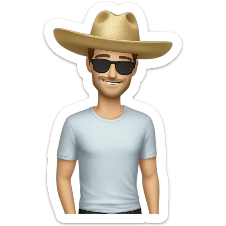 Un hombre con sombrero hugo boss camiseta armani  sticker