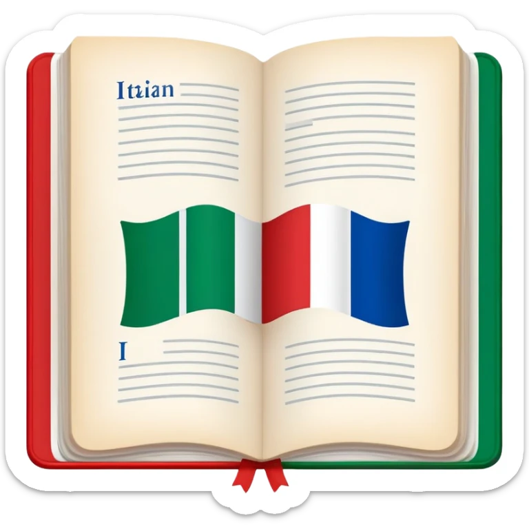 Italian to English dictionary book cover with correct Italian flag and incorrect British flag with wrong colors or pattern sticker