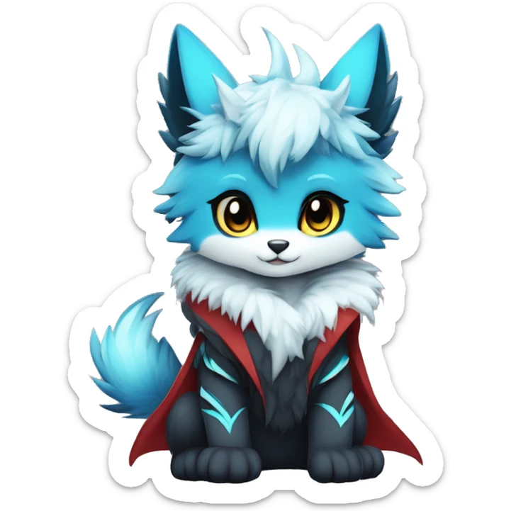 Anthro-Edgy-Contrast-Colors-Fantasy-Fur-Sona-Chibi-Shiny-Fakémon-Hybrid full body sticker