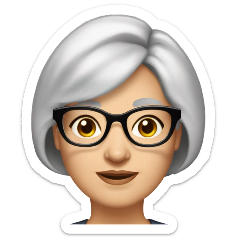75 years old girl
Short brown hair with bob styling
light skin small
glasses with refined frame
Brown eyes with cat eye liner sticker