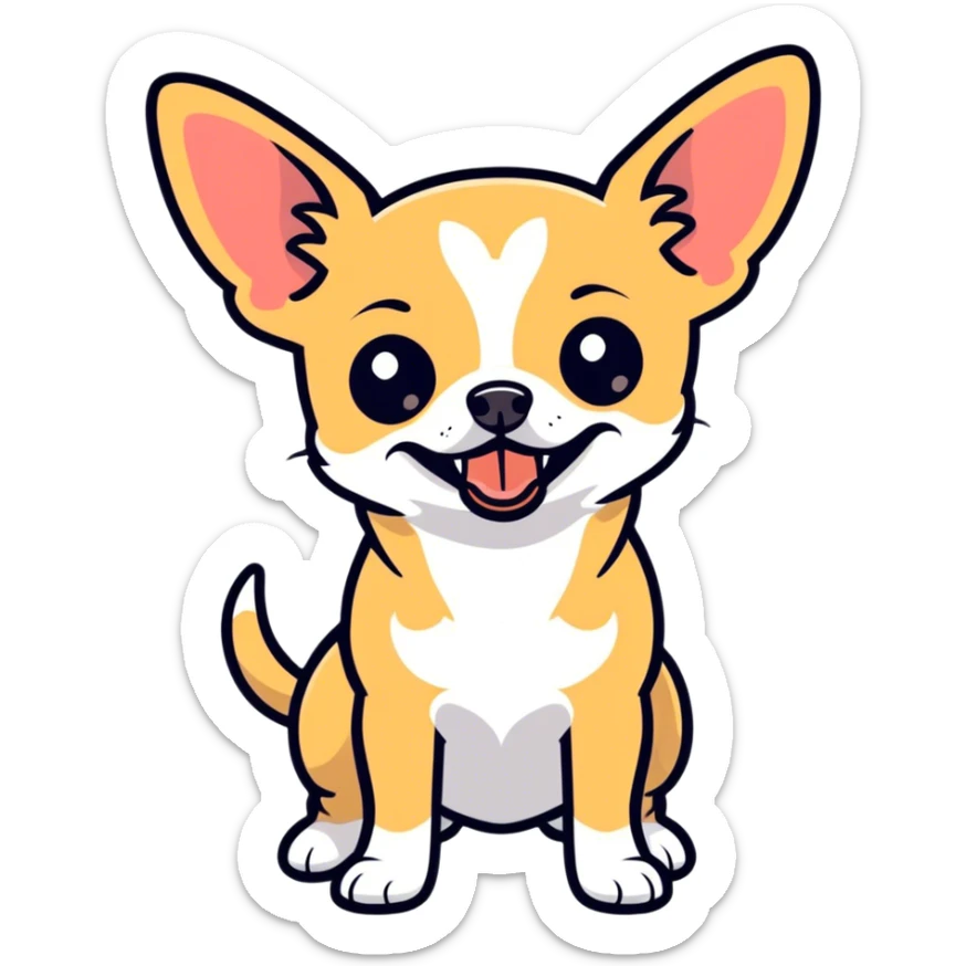 Chihuahua with tongue hanging out side of mouth sticker