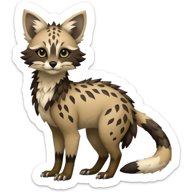 Modern Feral Rare Fantasy Vernid-Trico-species by LiLaiRa, random markings, full body sticker