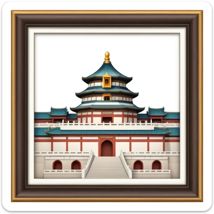 Cinematic Realistic Imperial City of Hu·∫ø Landmark Emoji, showcasing historic palaces and temples rendered with intricate textures and regal, soft lighting. sticker