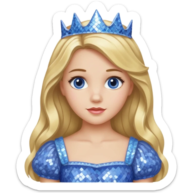 Princess Dorothy Gale from Oz with long blonde hair, periwinkle sequin outfit sticker
