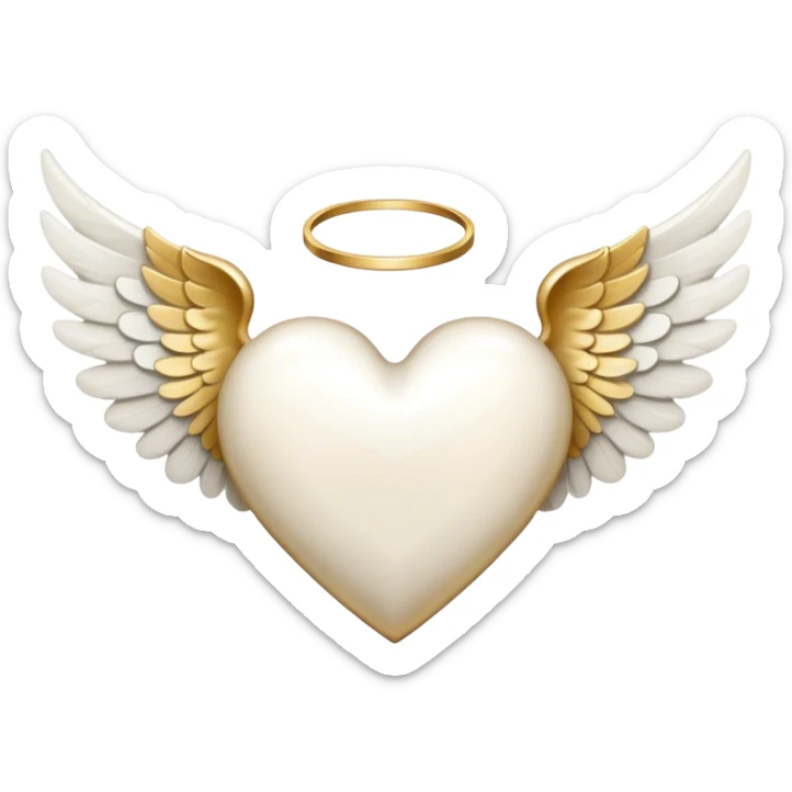 heart with angel wings sticker