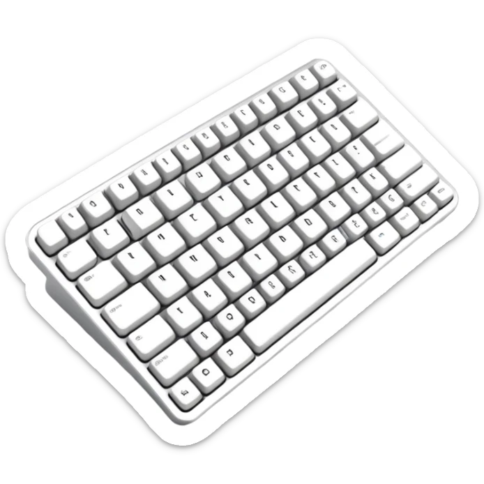 Custom mechanical keyboard, no brand , no numbers, no letters, reminiscent of Apple Mac products  sticker