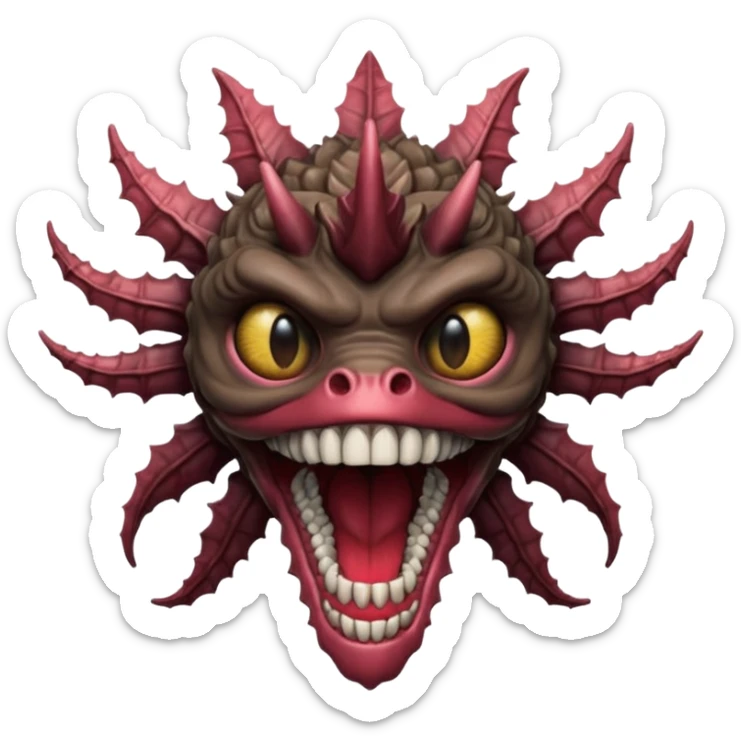 quiero q mi emoji se parez ca a un demogorgon de stranger things pero q no sea un dragon sticker