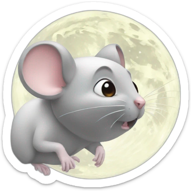 mouse-space-moon sticker