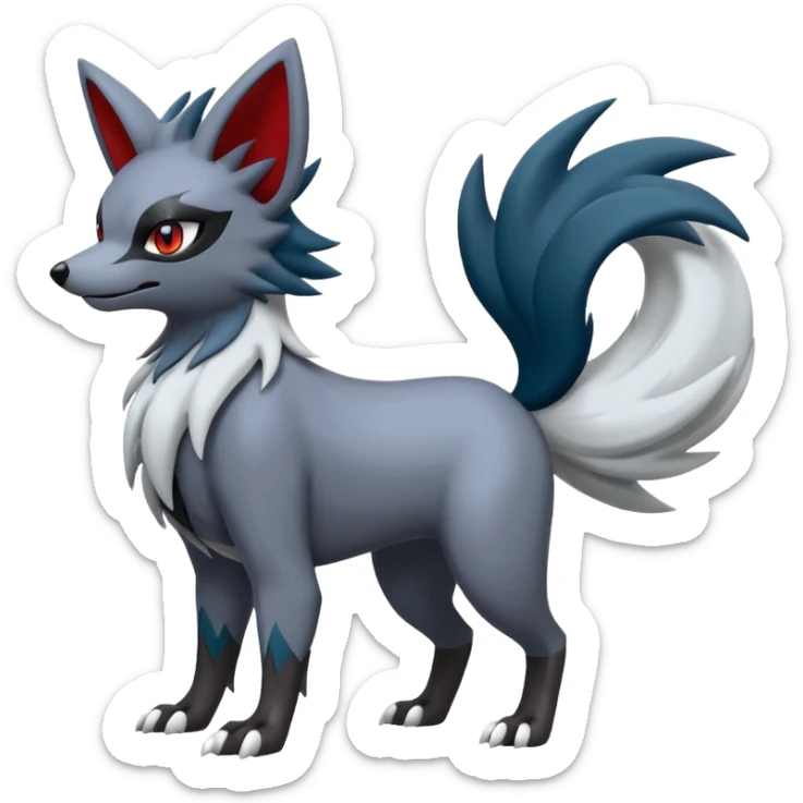 Mightyena-Zorua-Silvally-Fakémon-hybrid-creature (full body)  sticker