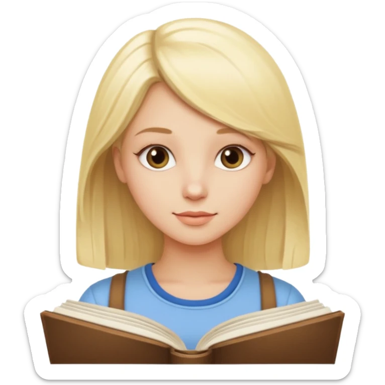 pretty light blonde girl barbie reading huge philosophy book sticker