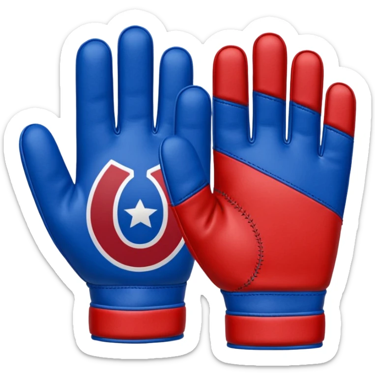 Hand glove one finger american football in blue (#00A3E0) and red (#F9423A)  sticker