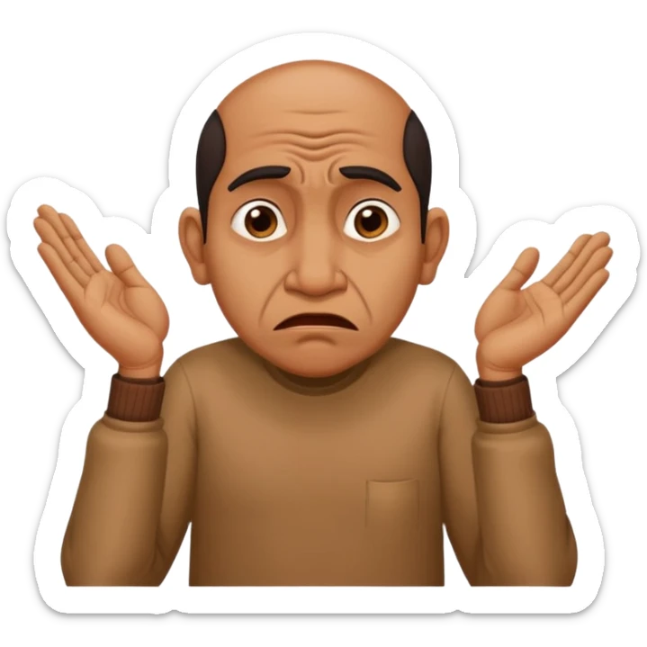A caricature-style sticker of an Indian man facepalming with frustration but still looking humorous. Add text: ‘Seriously??’ sticker