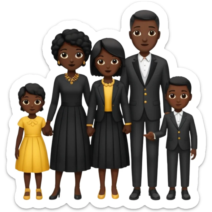 A fam of 7 mom dad big bro big sis middle sis and 2 baby we r black skin coulor and we r fine and baddies sticker