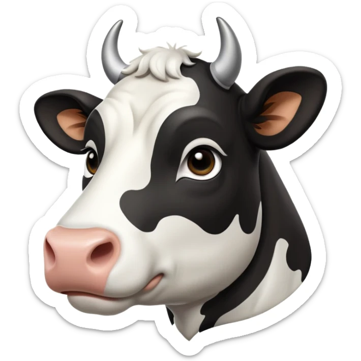cinematic-noble-black-and-white-cow-portrait-emoji,-poised-and-regal,-with-a-large,-sturdy-build-and-a-striking,-well-groomed-coat-of-pure-black-accented-by-crisp-white-patches,-deep-set-soulful-brown-eyes,-simplified-yet-sharp-and-sophisticated sticker