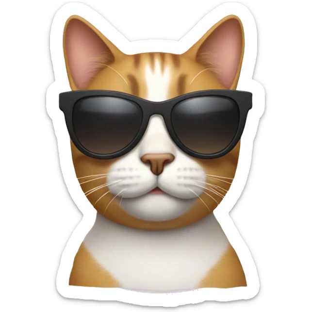Cat with sunglasses sticker