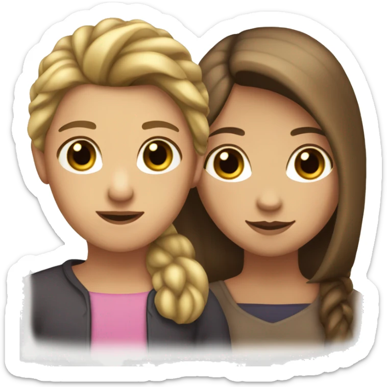 Bay horse and a girl with light brown hair and dark brown eyes sticker