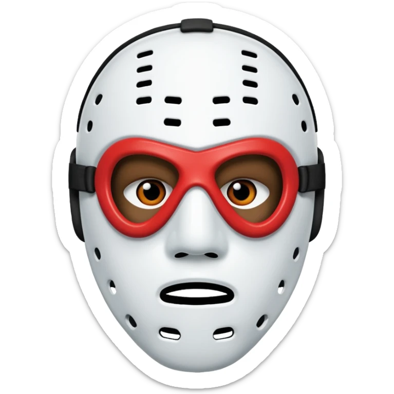 Masque de hockey de kanye west avec deux trous au dessus de la place de vision, et 6 trous en dessous de la place du nez sticker