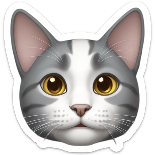 Gray and white Cat sticker