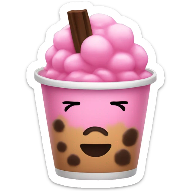 pink boba sticker