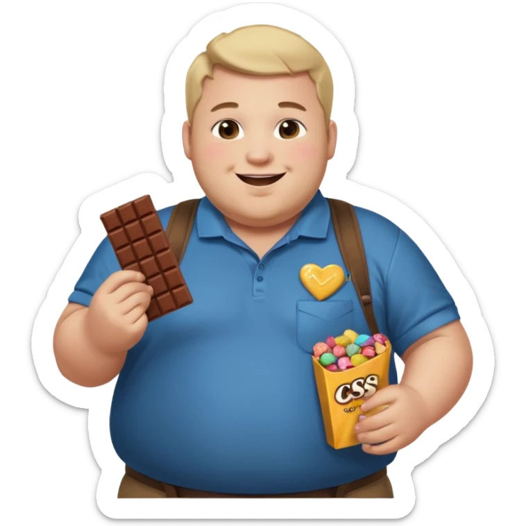 fatman who loves carbs and cholodae and candies who looks like cs go player sticker
