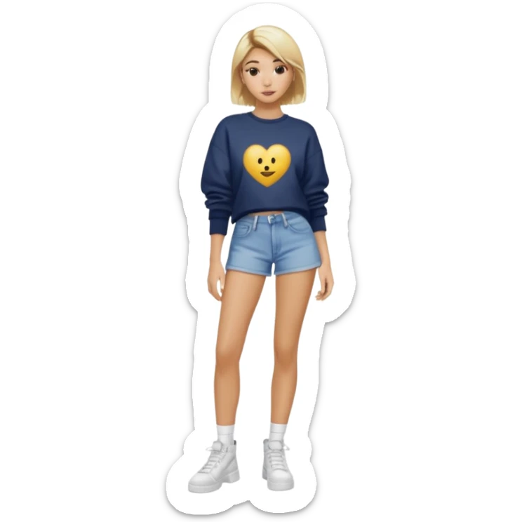 Hailey bieber cheveux court blond court et voir tout son corps sticker