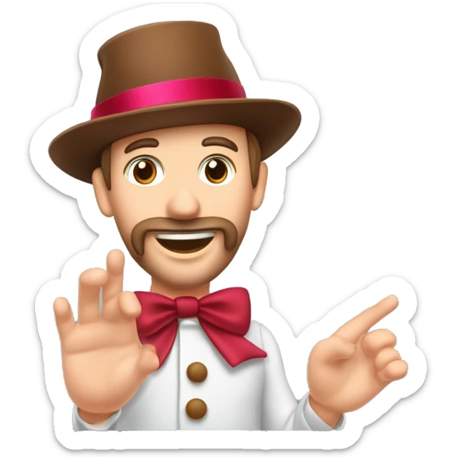 Ein Lebkuchen Mann, süss rosa, schleife am Kopf, braun weihnachtszuvjatange in der Hand  sticker