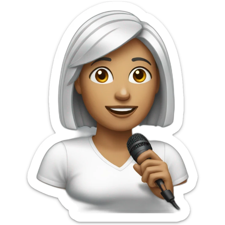 woman-with-micrphone sticker