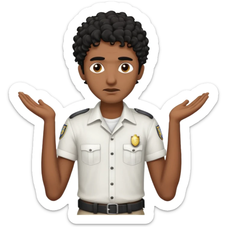 Make a dirty Indian with a shirt fro curly hair getting arrested. Make the Indian skinny too sticker