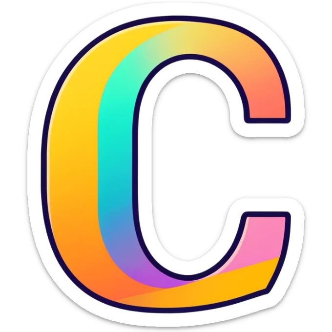 Colorful Gradient Alphabetical Letter “C” sticker