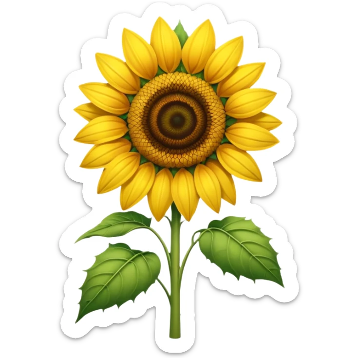 a yellow sunflower without leaf sticker