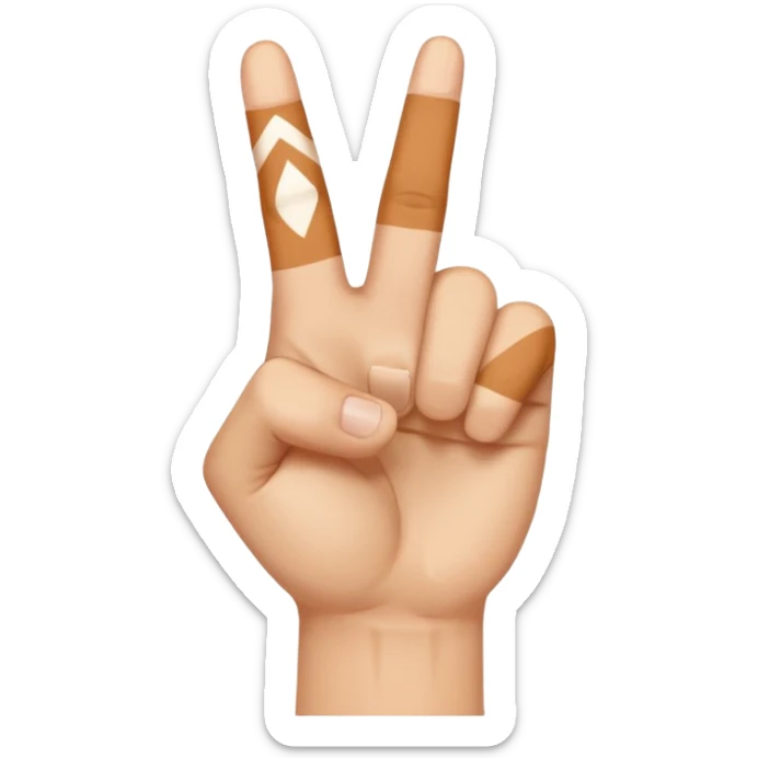 Una mano haciendo la w con los dos dedos de inmedio cruzados  sticker