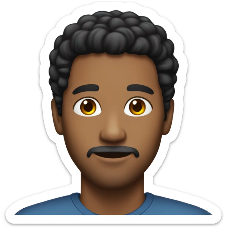 African American man with black hair and facial hair around 20 years old sticker
