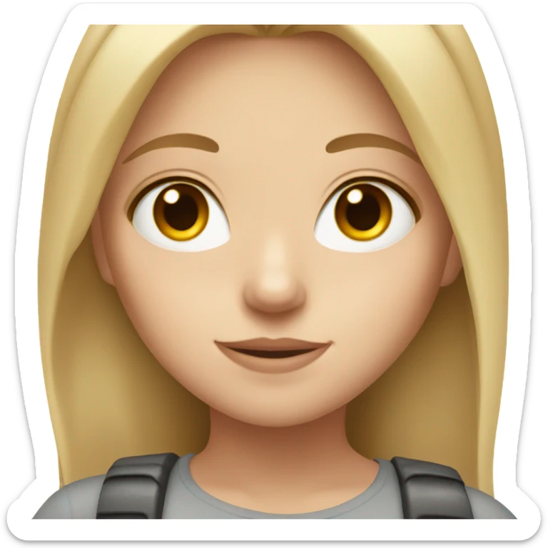 White girl with dirty bonds hair and light brown eyes pretty sticker