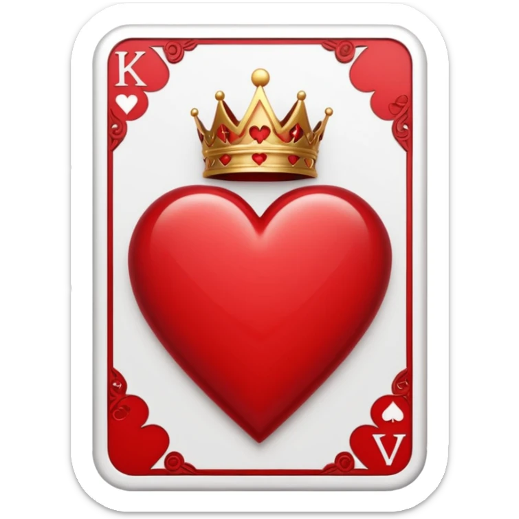 King of Hearts poker card  with out the card only the symbols sticker