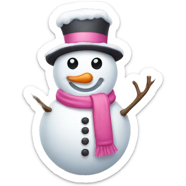 pink snowman sticker