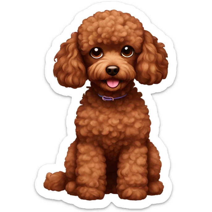 Brown toy poodle  sticker