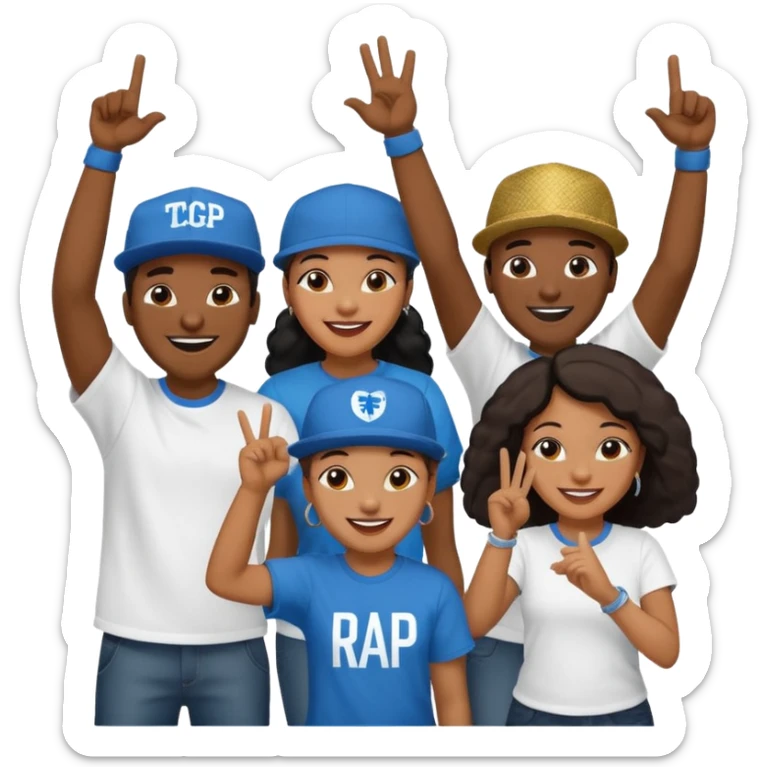 African American crowd of fans men and women at a rap concert sticker