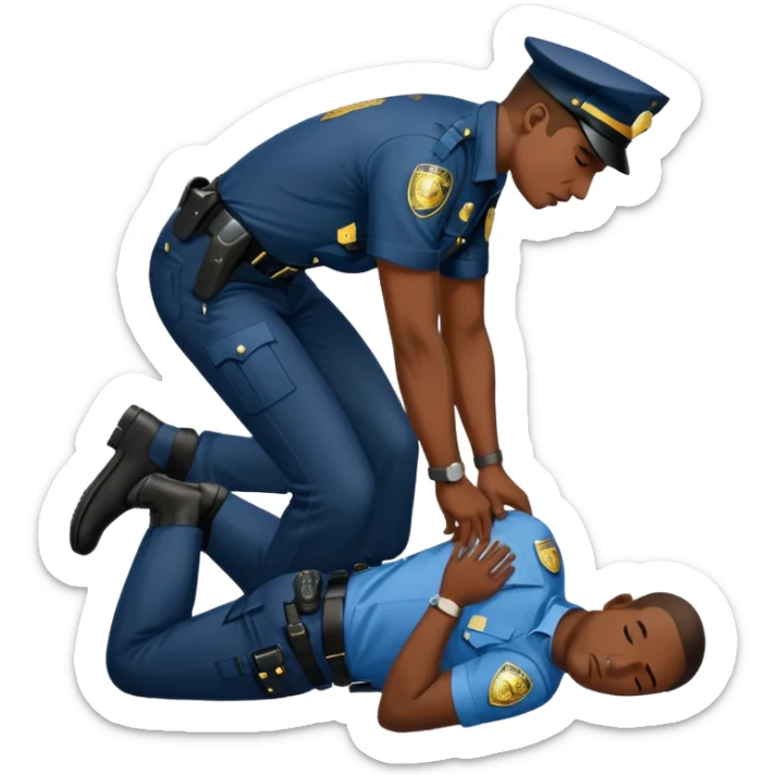 With A police officer put his knee on a black man and forced him to the ground , George Floyd  sticker