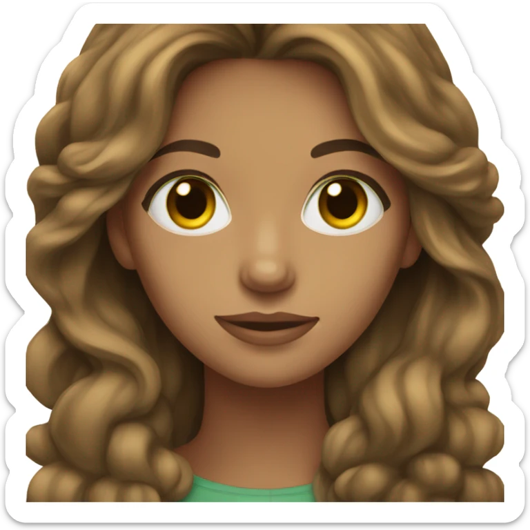 Woman of 26 years old with brown air and green/brown eyes sticker