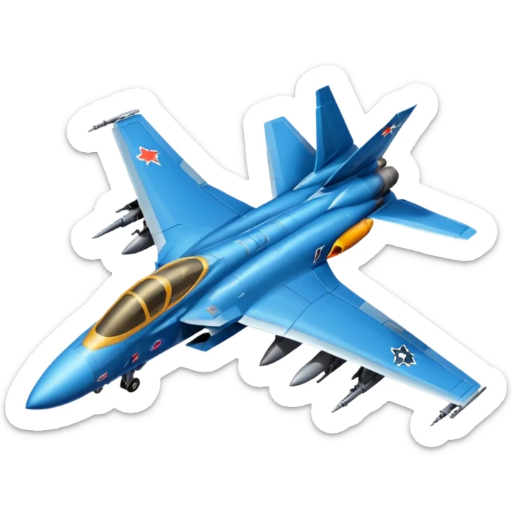 Animated Fighter-jet and fighter-bomber emojis with the top 10 most used expressions sticker
